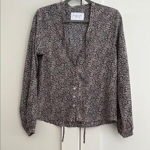 Patterned Black and White Women's Top